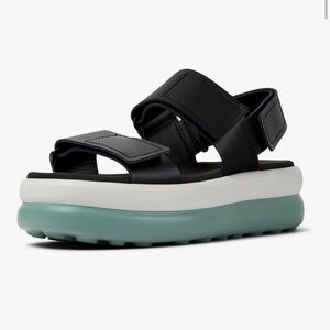 Camper Black and White Platform Sandals - Size 8.5